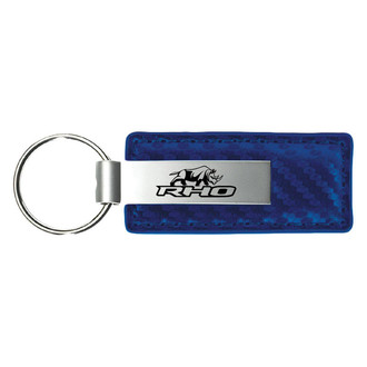 Autogold® - RHO Stacked Blue Carbon Fiber Leather Key Chain