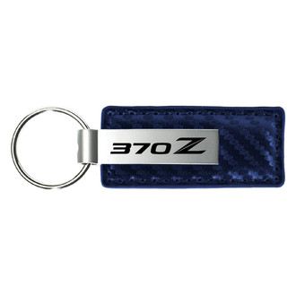 Autogold® - 370Z Logo Navy Carbon Fiber Leather Key Chain