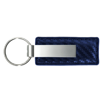 Autogold® - Blank Logo Navy Carbon Fiber Leather Key Chain