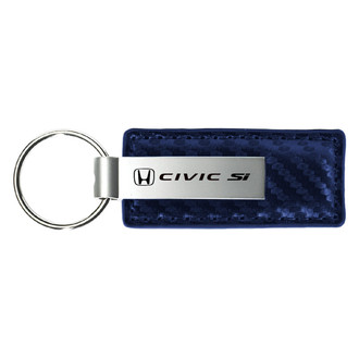 Autogold® - Civic SI Navy Carbon Fiber Leather Key Chain