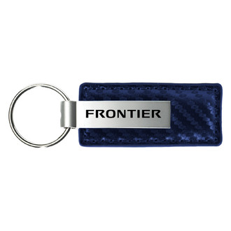 Autogold® - Frontier Logo Navy Carbon Fiber Leather Key Chain