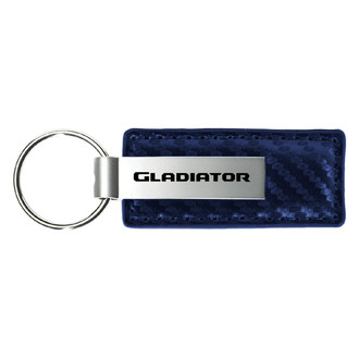 Autogold® - Gladiator Logo Navy Carbon Fiber Leather Key Chain