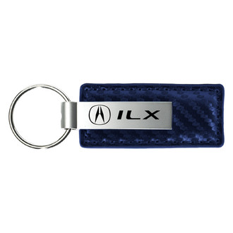 Autogold® - ILX Logo Navy Carbon Fiber Leather Key Chain
