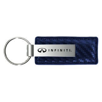 Autogold® - Infiniti Logo Navy Carbon Fiber Leather Key Chain