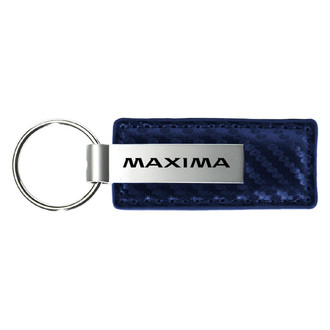 Autogold® - Maxima Logo Navy Carbon Fiber Leather Key Chain