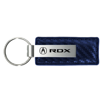 Autogold® - RDX Logo Navy Carbon Fiber Leather Key Chain