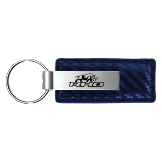 Autogold® - RHO Stacked Navy Carbon Fiber Leather Key Chain