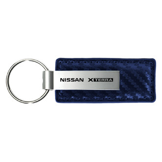 Autogold® - Xterra Logo Navy Carbon Fiber Leather Key Chain