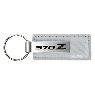 Autogold® - 370Z Logo White Carbon Fiber Leather Key Chain