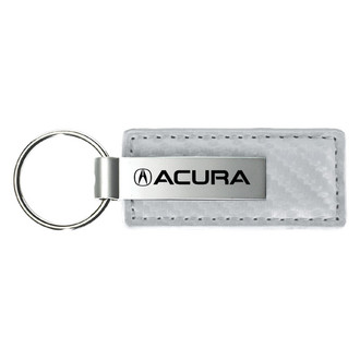 Autogold® - Acura White Carbon Fiber Leather Key Chain