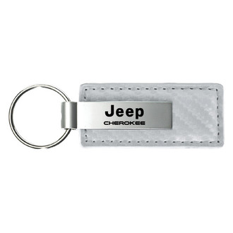 Autogold® - Cherokee White Carbon Fiber Leather Key Chain