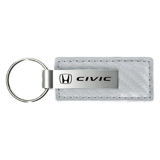 Autogold® - Civic White Carbon Fiber Leather Key Chain