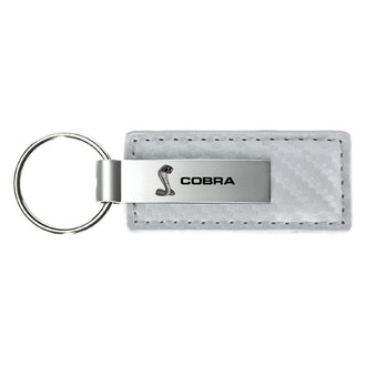 Autogold® - Cobra White Carbon Fiber Leather Key Chain