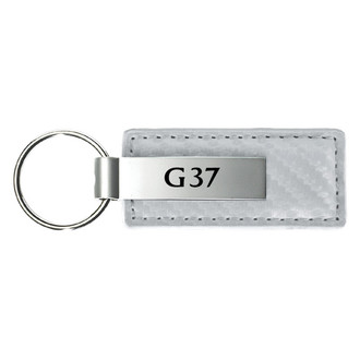 Autogold® - G37 Logo White Carbon Fiber Leather Key Chain
