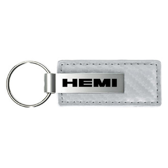 Autogold® - Hemi White Carbon Fiber Leather Key Chain