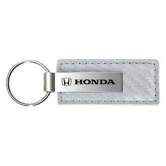 Autogold® - Honda White Carbon Fiber Leather Key Chain