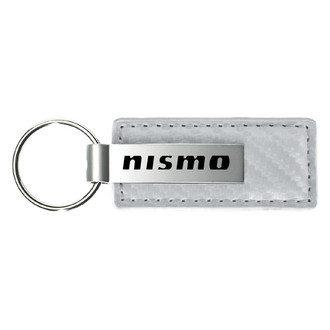 Autogold® - Nismo Logo White Carbon Fiber Leather Key Chain