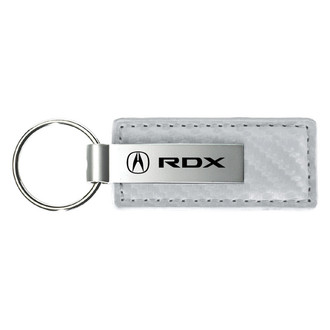 Autogold® - RDX Logo White Carbon Fiber Leather Key Chain
