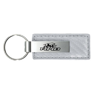 Autogold® - RHO Stacked White Carbon Fiber Leather Key Chain