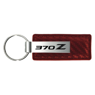 Autogold® - 370Z Logo Burgundy Carbon Fiber Leather Key Chain
