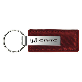Autogold® - Civic Burgundy Carbon Fiber Leather Key Chain