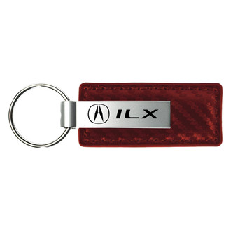 Autogold® - ILX Logo Burgundy Carbon Fiber Leather Key Chain