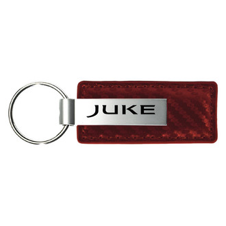 Autogold® - Juke Logo Burgundy Carbon Fiber Leather Key Chain