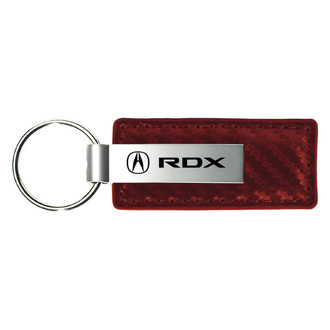 Autogold® - RDX Logo Burgundy Carbon Fiber Leather Key Chain