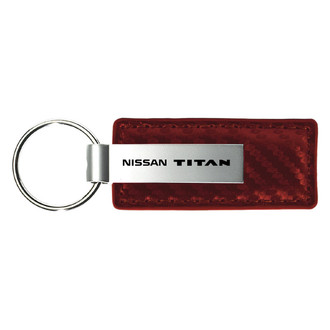 Autogold® - Titan Logo Burgundy Carbon Fiber Leather Key Chain