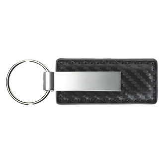 Autogold® - Blank Logo Gun Metal Carbon Fiber Leather Key Chain