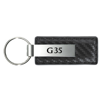 Autogold® - G35 Logo Gun Metal Carbon Fiber Leather Key Chain