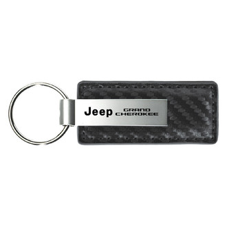 Autogold® - Grand Cherokee Gun Metal Carbon Fiber Leather Key Chain