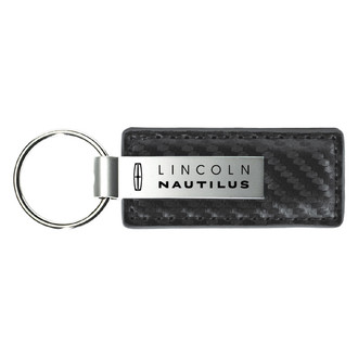 Autogold® - Nautilus Logo Gun Metal Carbon Fiber Leather Key Chain