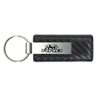 Autogold® - RHO Stacked Gun Metal Carbon Fiber Leather Key Chain