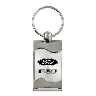 Autogold® - FX4 Chrome Rectangular Wave Key Chain