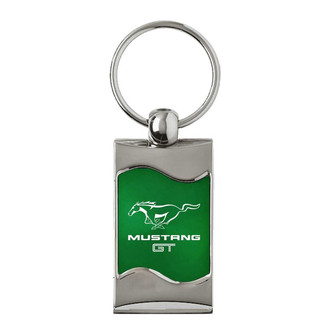 Autogold® - Mustang GT Green Rectangular Wave Key Chain