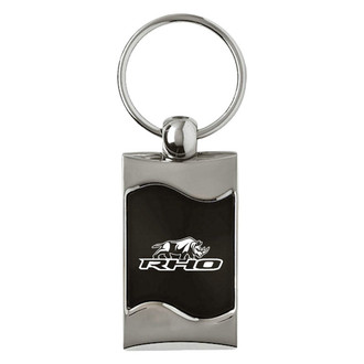 Autogold® - RHO Stacked Black Rectangular Wave Key Chain