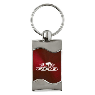 Autogold® - RHO Stacked Burgundy Rectangular Wave Key Chain