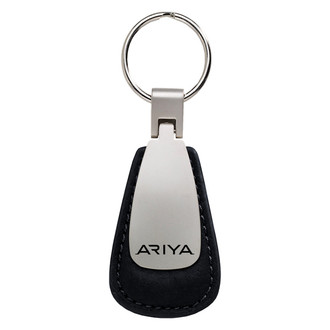 Autogold® - Ariya Black Leather Teardrop Key Chain