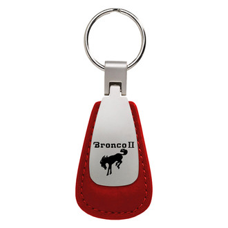 Autogold® - Bronco II Red Leather Teardrop Key Chain