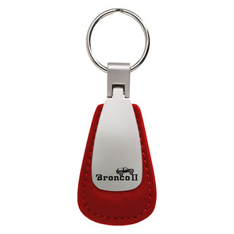 Autogold® - Bronco II Climbing Red Leather Teardrop Key Chain