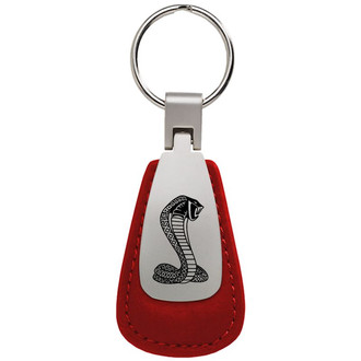 Autogold® - Cobra Red Leather Teardrop Key Chain
