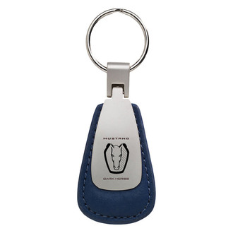 Autogold® - Dark Horse Blue Leather Teardrop Key Chain