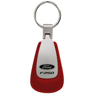 Autogold® - F-250 Red Leather Teardrop Key Chain