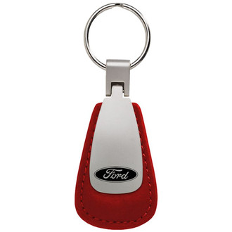 Autogold® - Ford Red Leather Teardrop Key Chain