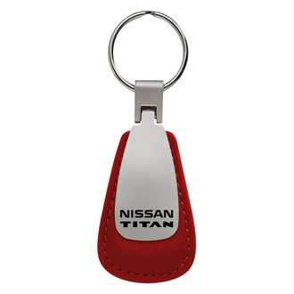 Autogold® - Titan Red Leather Teardrop Key Chain