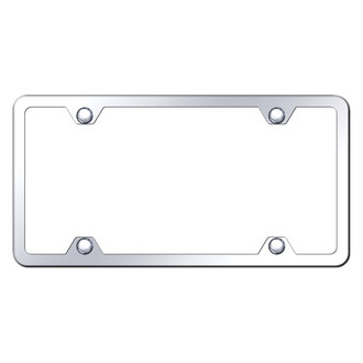 Autogold® - Slimline Plain 4-Hole Chrome License Plate Frame