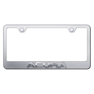 Autogold® - Brushed License Plate Frame with 3D Chrome Acura Logo