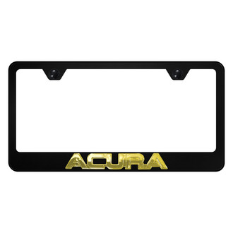 Autogold® - Black License Plate Frame with 3D Gold Acura Logo