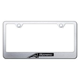 Autogold® - Brushed License Plate Frame with Laser Etched A Spec Logo